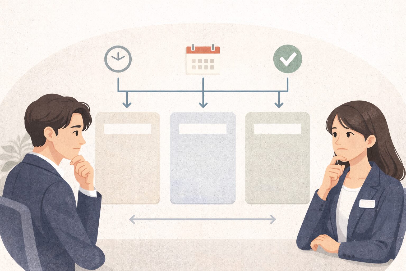 GABA英会話の料金プラン検討しているイメージ